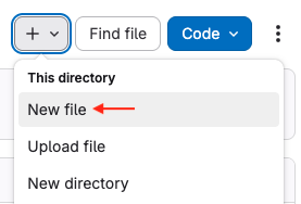 The new file button to create a file in the current folder.