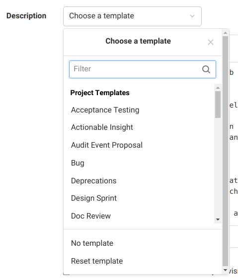 Description templates GitLab