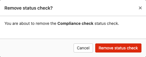 Status checks delete modal